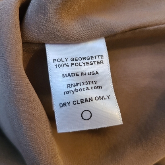 100% Silk Mini Dress with Sheer Sleeves, Brown, Vneck, Lined, Size Small - Picture 13 of 14